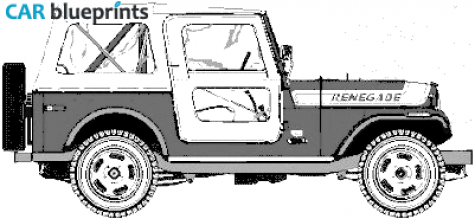 1976 AMC Jeep CJ7 Renegade SUV blueprint