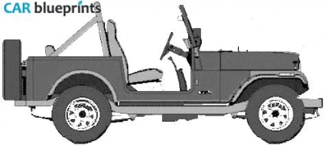 1976 AMC Jeep CJ7 Standard SUV blueprint