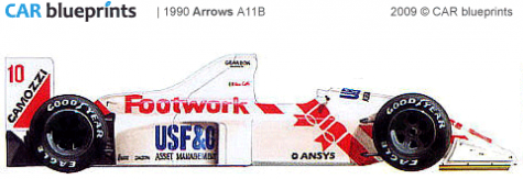 1990 Arrows A11B F1 OW blueprint