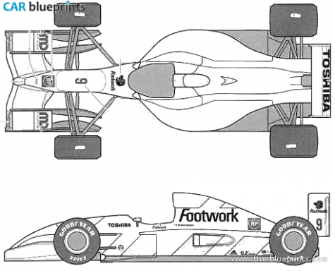 1992 Arrows Footwork - Mugen-Honda FA13 F1 GP OW blueprint