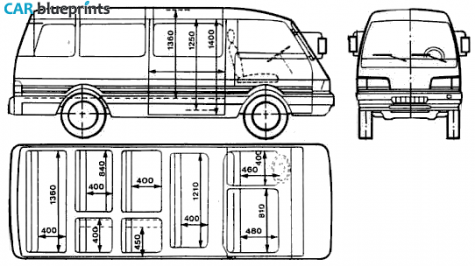 1993 Asia Motors Topic Minivan blueprint