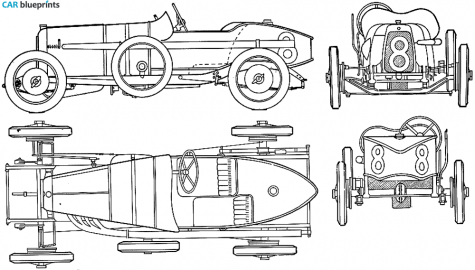 1921 Aston Martin Standard Sports 5GP Cabriolet blueprint