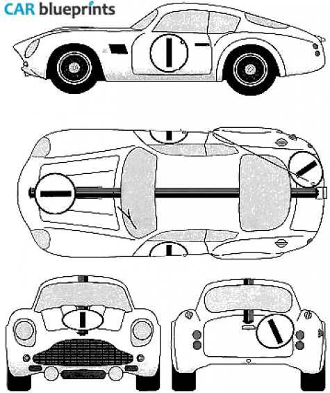 1961 Aston Martin DB4 GT Zagato Le Mans Coupe blueprint