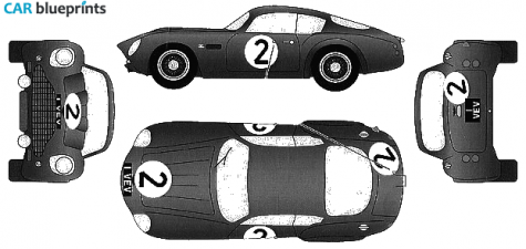 1962 Aston Martin DB4 GT Zagato Le Mans Coupe blueprint