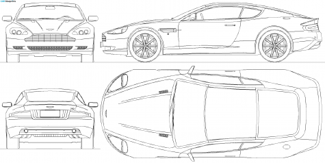 2004 Aston Martin DB9 Coupe blueprint