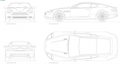 2008 Aston Martin DB9 Coupe blueprint