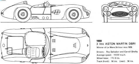 1959 Aston Martin DBR1 Targa blueprint