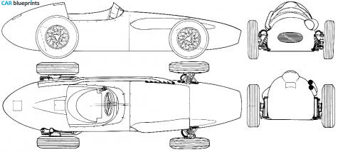 1959 Aston Martin DBR4 250 F1 GP OW blueprint