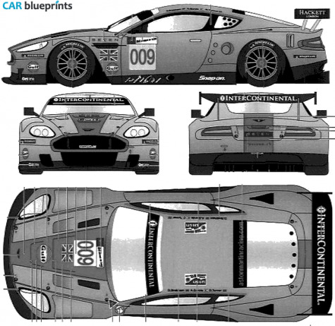 2008 Aston Martin DBR9 Le Mans Coupe blueprint