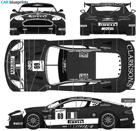 2006 Aston Martin DBR9 Le Mans Privater Coupe blueprint