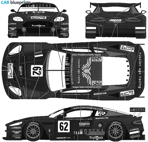 2006 Aston Martin DBR9 Le Mans Privater Coupe blueprint