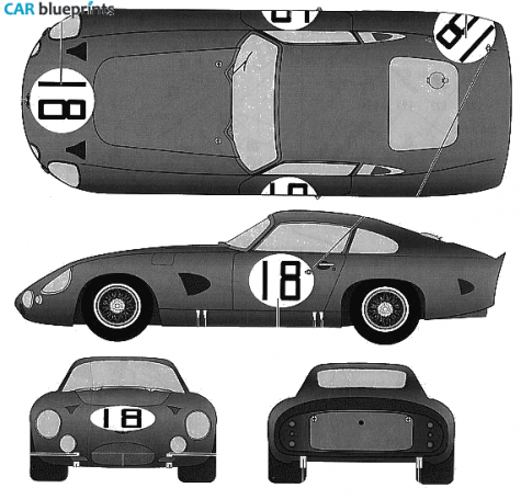 1964 Aston Martin DP214 Le Mans Coupe blueprint