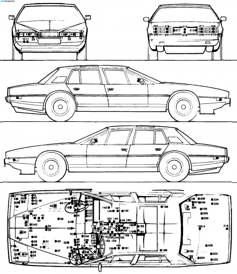 1977 Aston Martin Lagonda Sedan blueprint