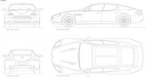 2009 Aston Martin Rapide 4-door Coupe blueprint