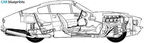 1975 Aston Martin V8 Coupe blueprint