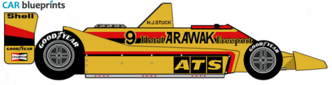 1979 ATS D2/02 Ford Cosworth F1 OW blueprint