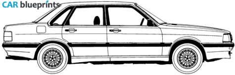 1986 Audi 90 B2 Sedan blueprint