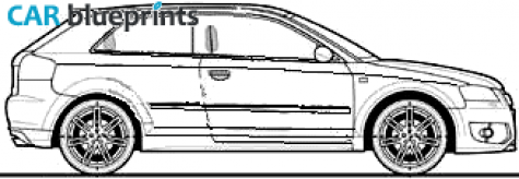 2007 Audi A3 (Typ 8P) Hatchback blueprint