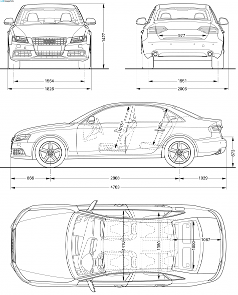 2008 Audi A4 (Typ 8E) Sedan blueprint