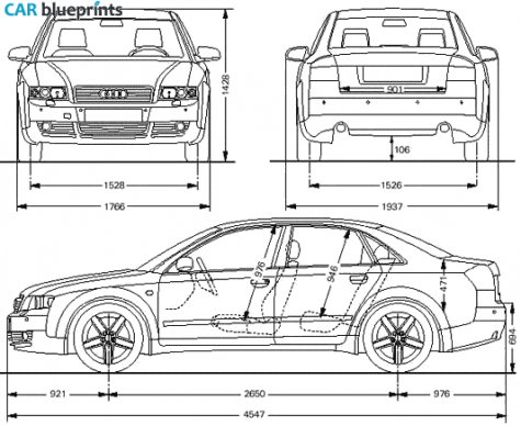 2002 Audi A4 B6 (Typ 8E) Limousine Sedan blueprint