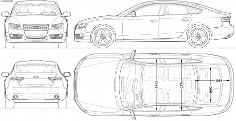 2009 Audi A5 Sportback Hatchback blueprint