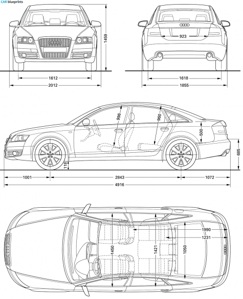 2008 Audi A6 C6 Sedan blueprint