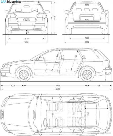 1998 Audi A6 Avant Wagon blueprint