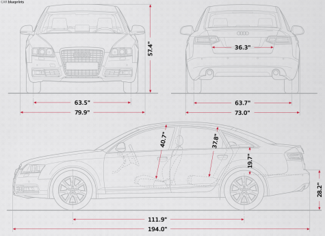 2009 Audi A6 C6 (Typ 4F) Sedan blueprint