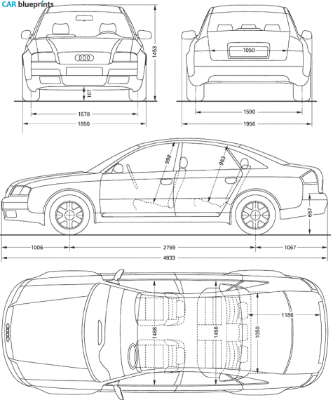 1996 Audi A6 C5 Sedan blueprint