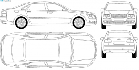 2003 Audi A8 D3 (Typ 4E) L Sedan blueprint