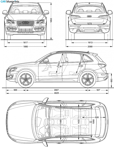 2009 Audi Q5 SUV blueprint