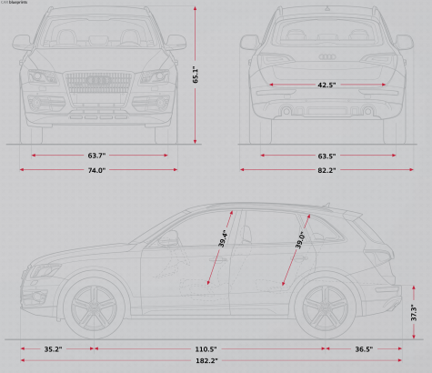 2009 Audi Q5 SUV blueprint