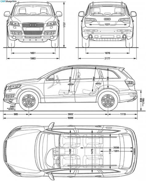 2005 Audi Q7 SUV blueprint