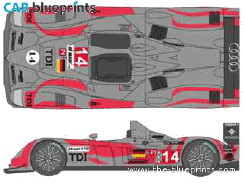 2010 Audi R10 TDi Le Mans Cabriolet blueprint