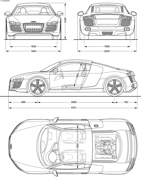 2008 Audi R8 Coupe blueprint