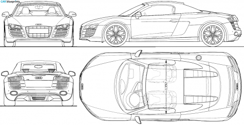 2009 Audi R8 Spidster Roadster blueprint