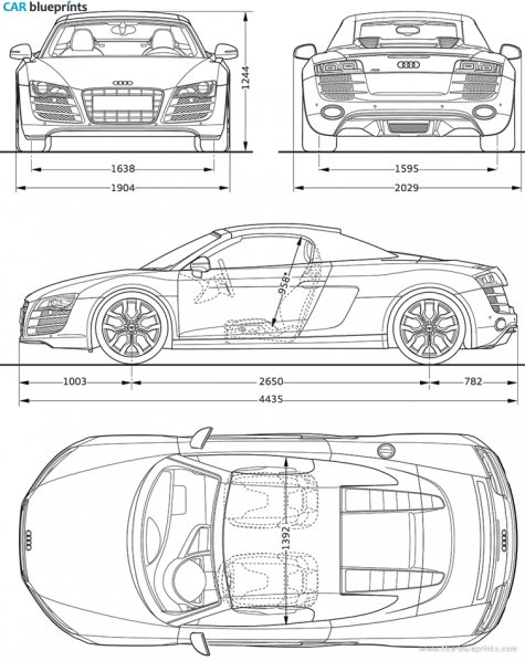 2011 Audi R8 Spyder 5.2 FSi Quattro Roadster blueprint