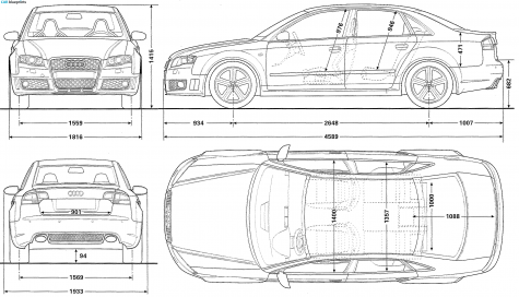 2005 Audi RS4 B7 (Typ 8E) Sedan blueprint