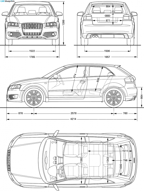 2008 Audi S3 (Typ 8P) Hatchback blueprint