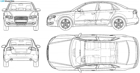 2005 Audi S4 B7 (Typ 8E) Sedan blueprint