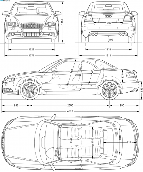 2006 Audi S4 B7 (Typ 8E) Sedan blueprint