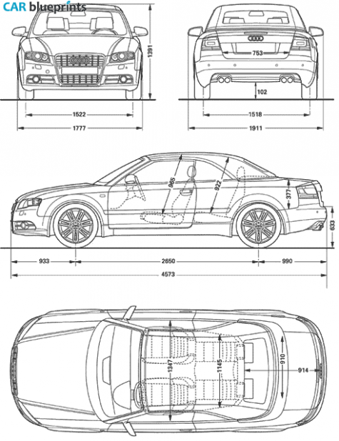 2005 Audi S4 B7 (Typ 8H) Cabriolet blueprint