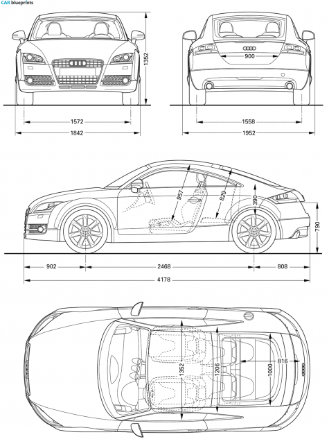 2008 Audi TT 8J Coupe blueprint