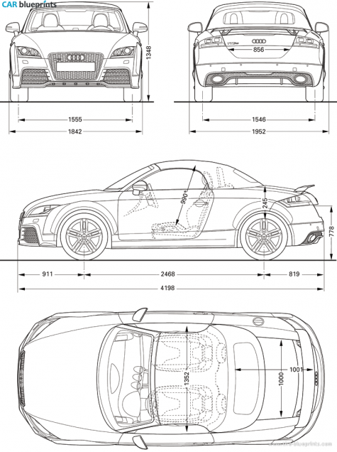 2010 Audi TT RS Roadster blueprint