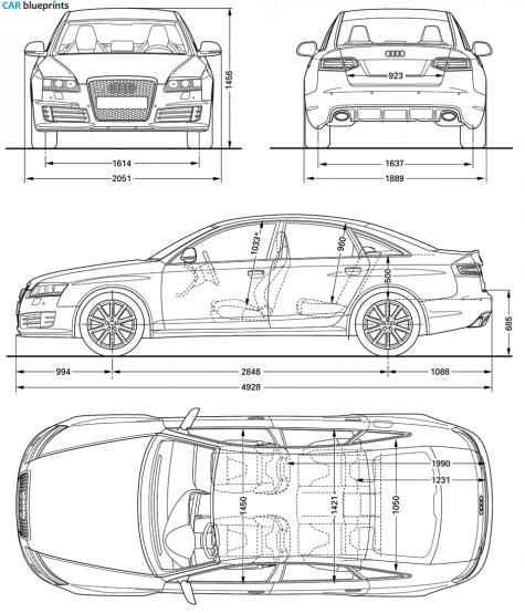 2008 Audi RS6 C6 (Typ 4F) Sedan blueprint