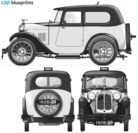 1933 Austin 7 Swallow Saloon Sedan blueprint