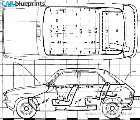 1976 Austin Allegro 1100 Sedan blueprint