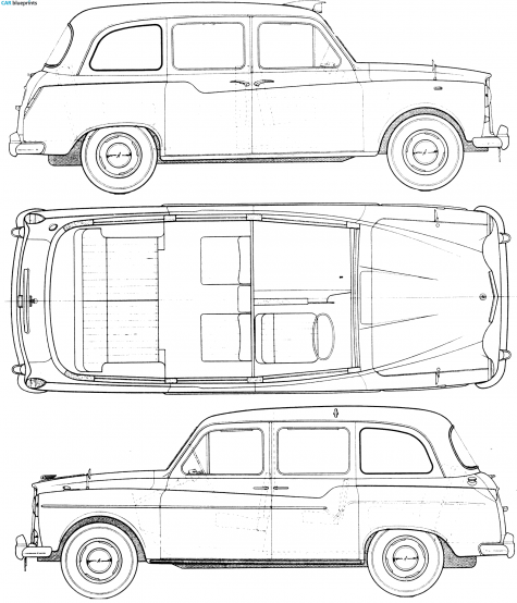 1960 Austin FX4 Taxi Wagon blueprint