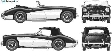 1963 Austin Healey 3000 Mk III Roadster blueprint