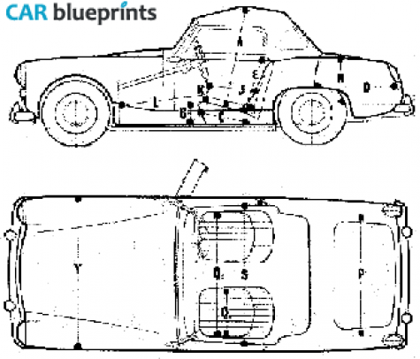 1962 Austin Healey Sprite Mk II Cabriolet blueprint